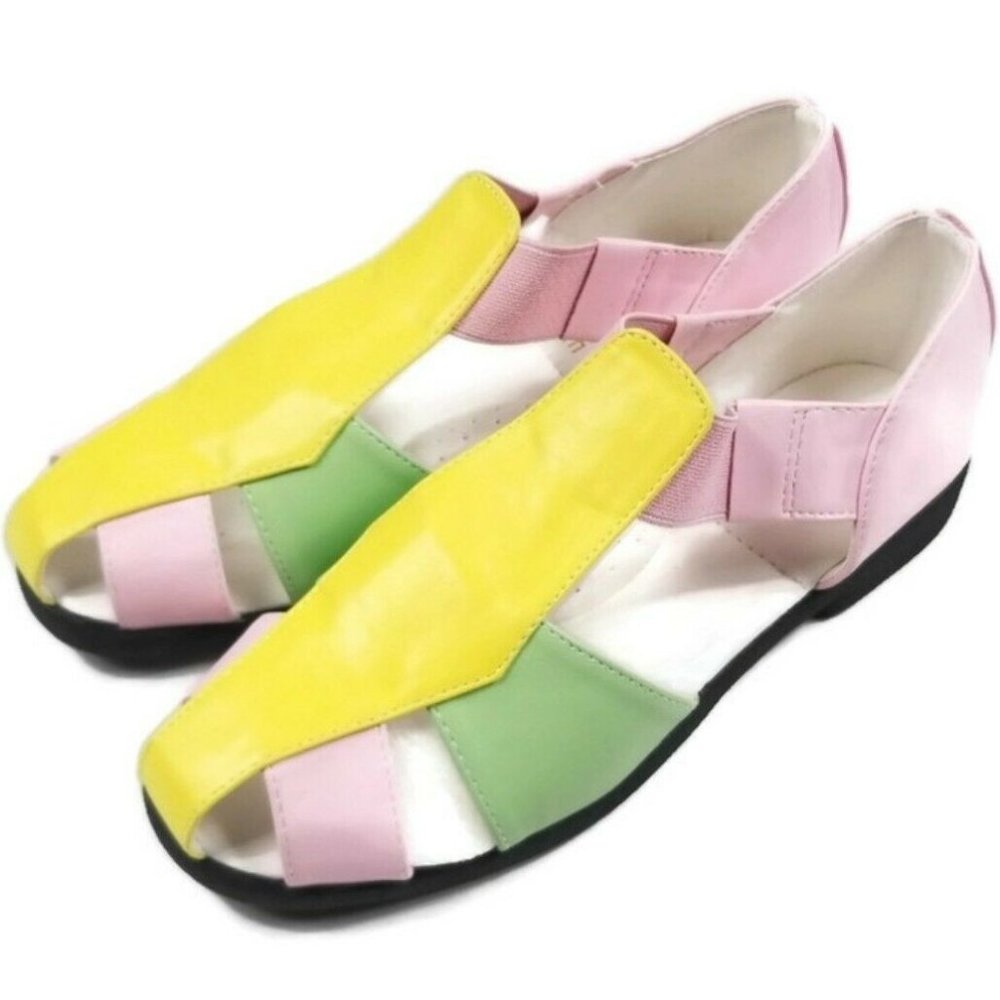 Classique Multicolor Yellow Pink Green Slip On
